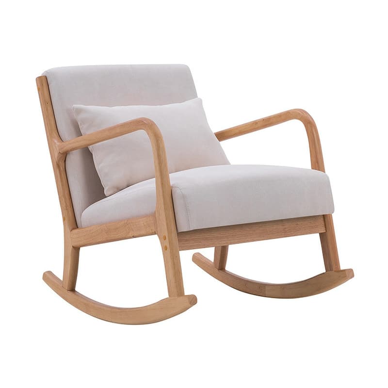 Nordic Natural Cotton Stationary Rocking Couch Chair with Back - image 13