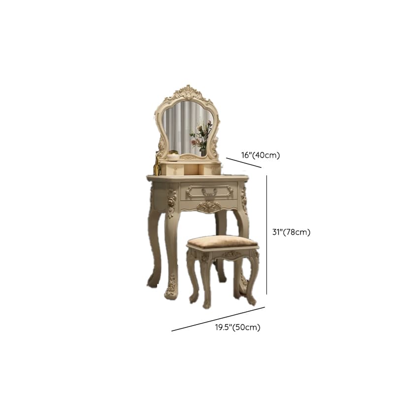 Standard/Small/Large Retro Cream Timber Vanity Set with Chair & Standing Mirror - image 9