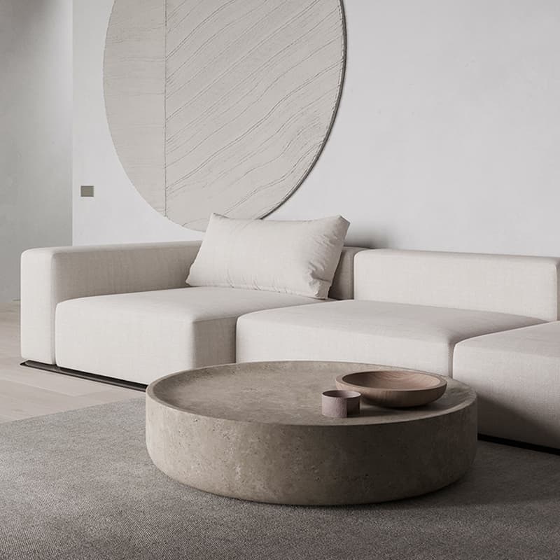 Contemporary Coffee Table Wood Ball Travertine Top Pallet Table Foyer - image 7