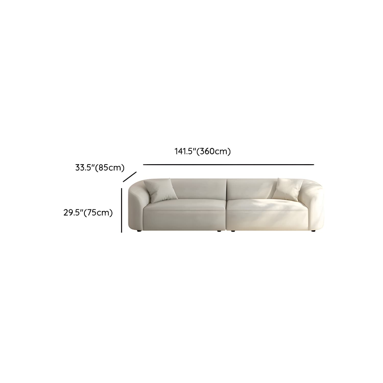 Modern Beige Tech Cloth Stationary Sectional Sofa with Wood Frame and Flared Arms - image 24