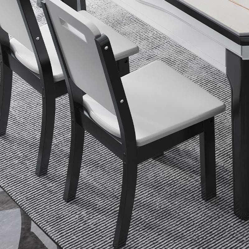 Stone Top Extendable Dining Set with Wood Legs Chairs for Home - image 7