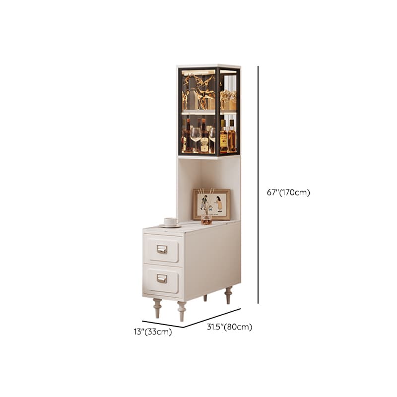 Scratch-immune Accent Cabinet with 1 Exterior Shelf, Sintered Stone Countertop, Glazed Door, Stain Resistant, and Led Lighting - image 10