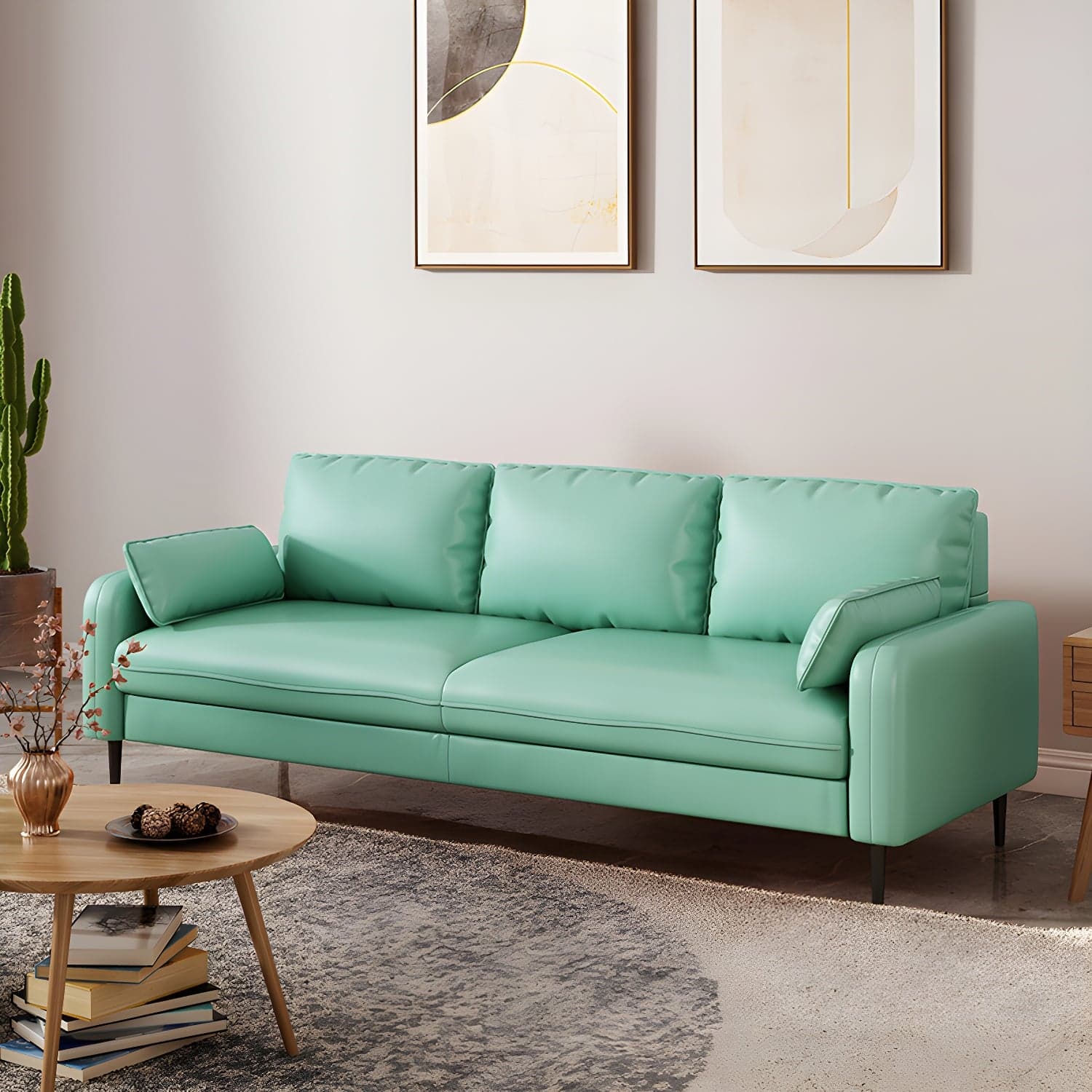 Modern Pillow Back Sofa with Storage Not Included for 35-40 Women