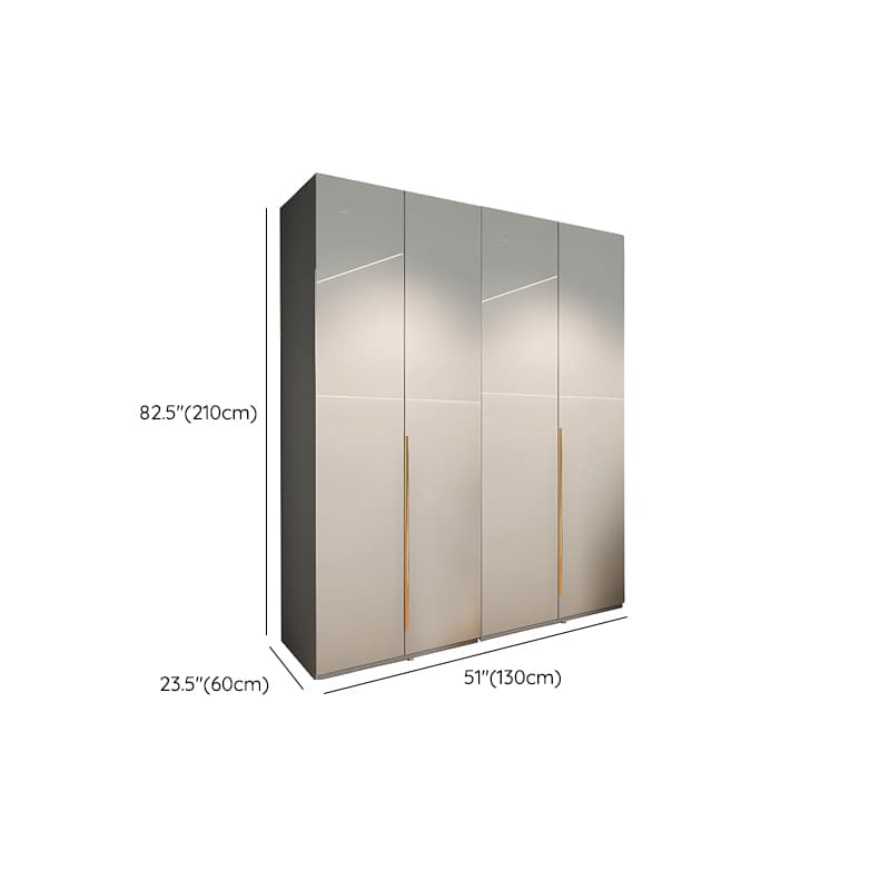Gray Contemporary Timber Self-supporting Wardrobe Armoire with Soft Close Drawer, Soft Close Door, and Interior Shelves - image 24