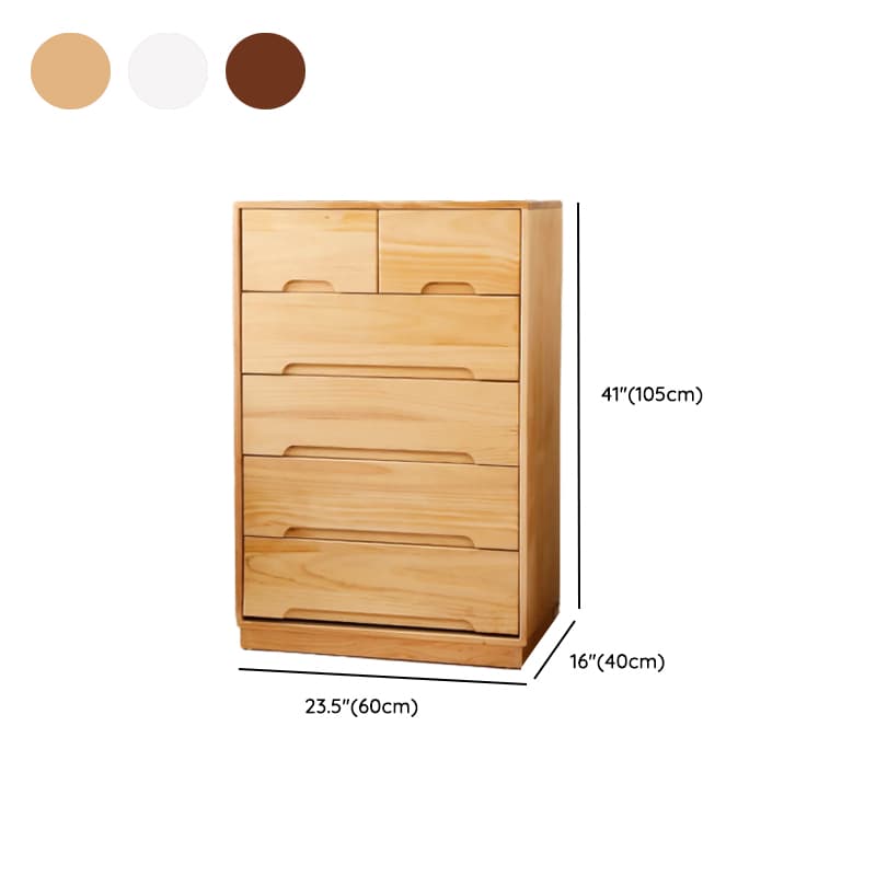 Modern Natural Wood Vertical Lingerie Chest with 6 Drawers/7 Drawers/5 Drawers - image 17