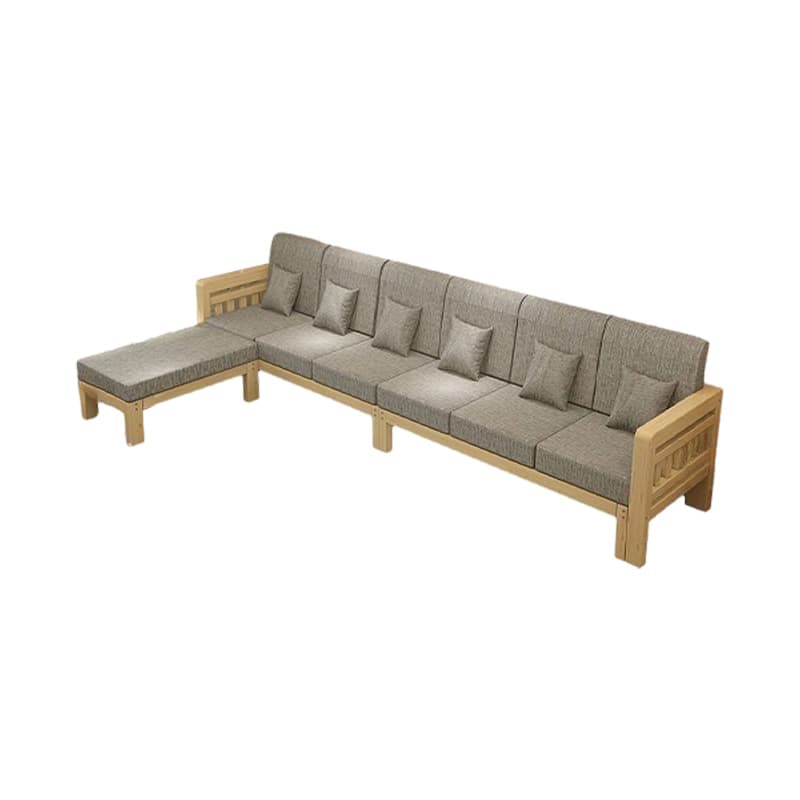 Cosy Cotton and Linen 2-Piece Sectional Sofa with Stylish Wooden Frame - image 5