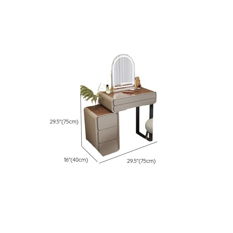 Art Deco Engineered Wood Small Standard Vanity Set with 5 Drawers - image 14