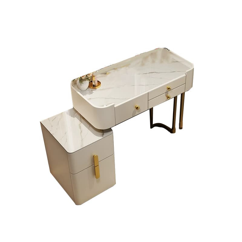 Contemporary Slate Countertop Adjustable Makeup Vanity with Drawers for Bedroom - image 9