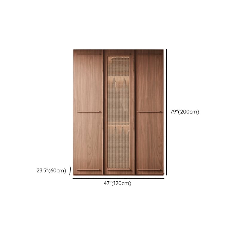 Simplistic Wood Color Timber Wardrobe Closet with Soft Close Door, Interior Shelves, and Hanging Rod - image 8