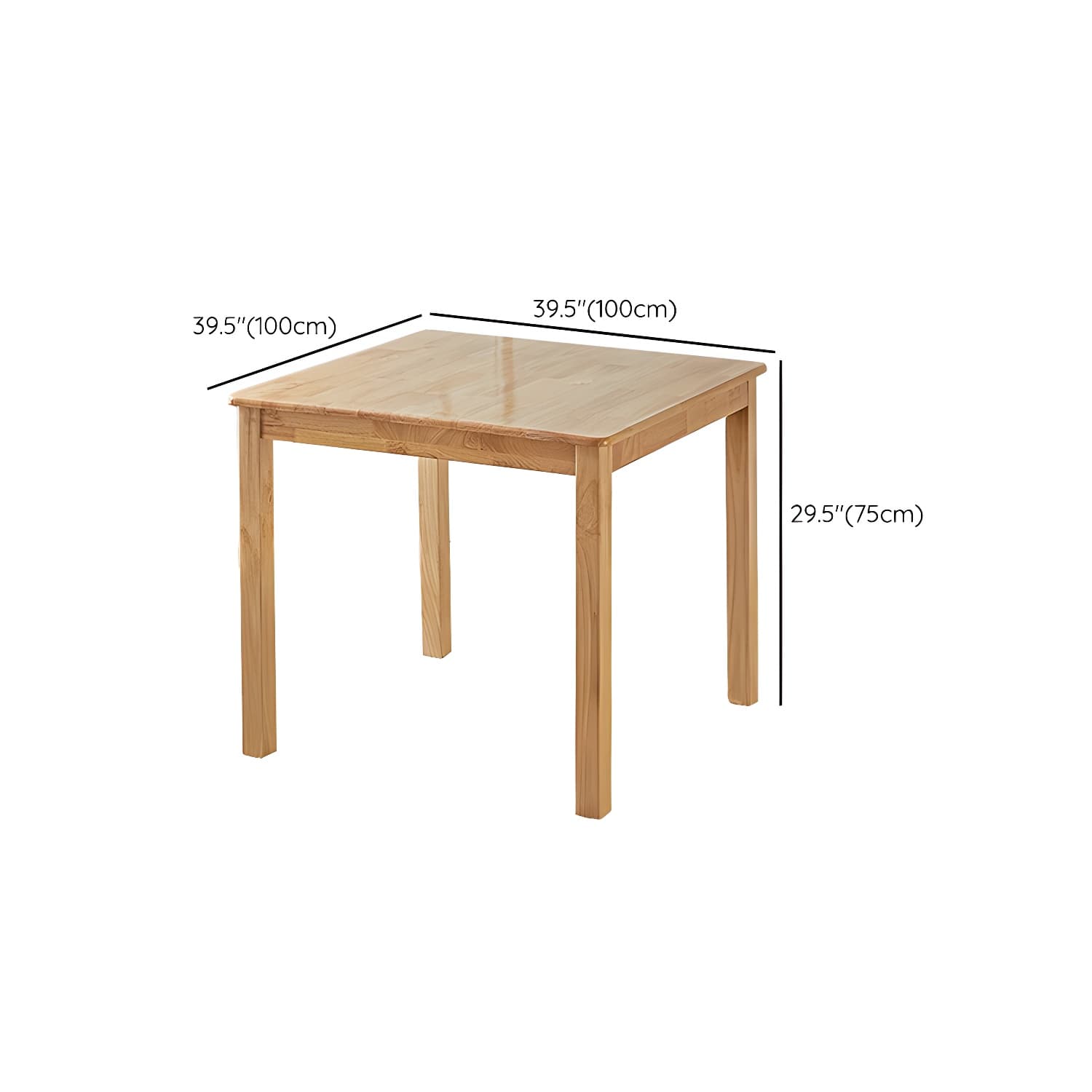 Elegant Scandinavian Natural Oak Wood Dining Table - Slim Legs, Standard Height for Kitchen & Dining - image 16