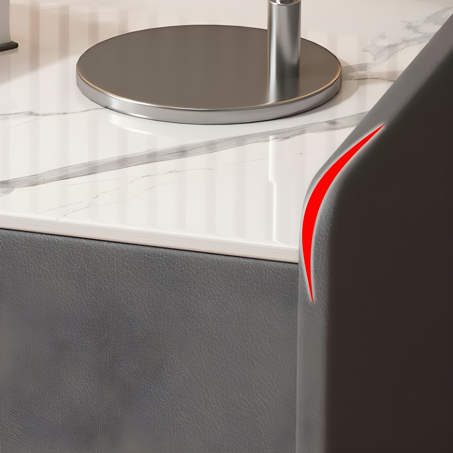 White Slate Countertop Nightstands Increase The Surrounding Height to Prevent Falling - image 16
