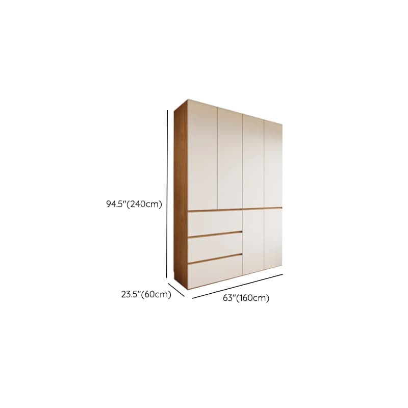 White Minimalist Laminate Wardrobe Closet with 3-Drawer/6-Drawer, Soft Close Door, Interior Shelves, and Clothing Rod - image 13