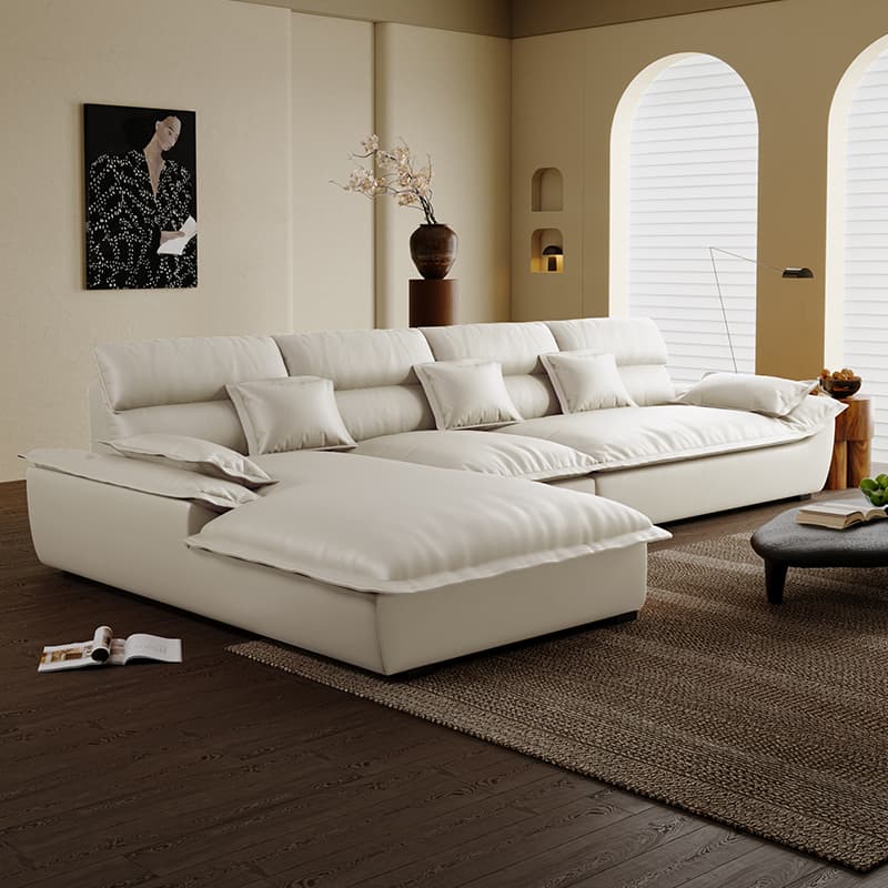 Modern Simple Style Midnight Black/Sepia/Chalk L-Shape Sofa Recliner Seats 5 - image 5