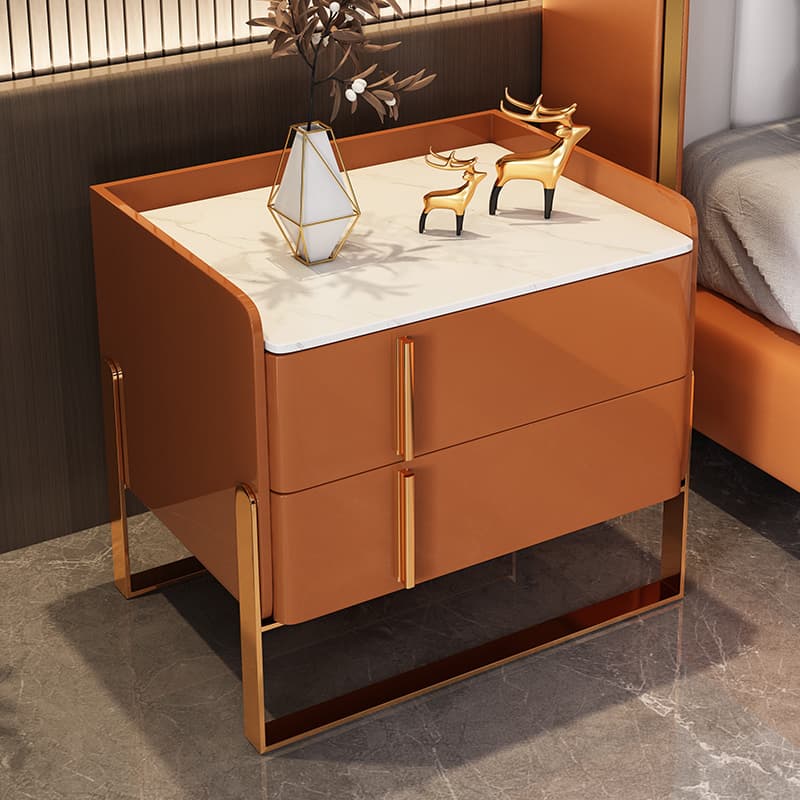 Nightstand With Drawer Organization with Leg, 2 Drawers and Stone Counter Top in a Casual Style - image 11