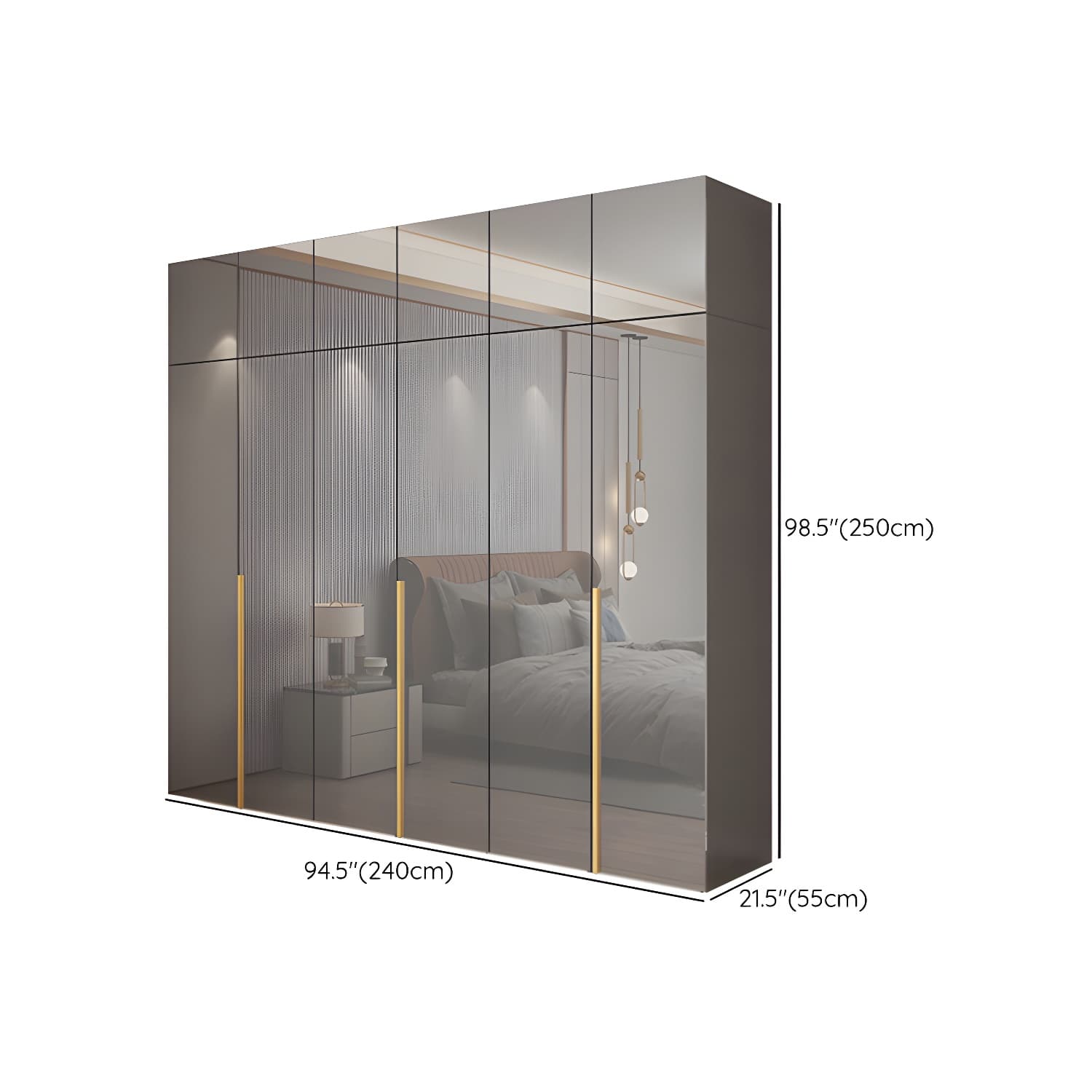 Engineered Wood Wardrobe Closet with Shelves Modern Wardrobe Cabinet for Home - image 22