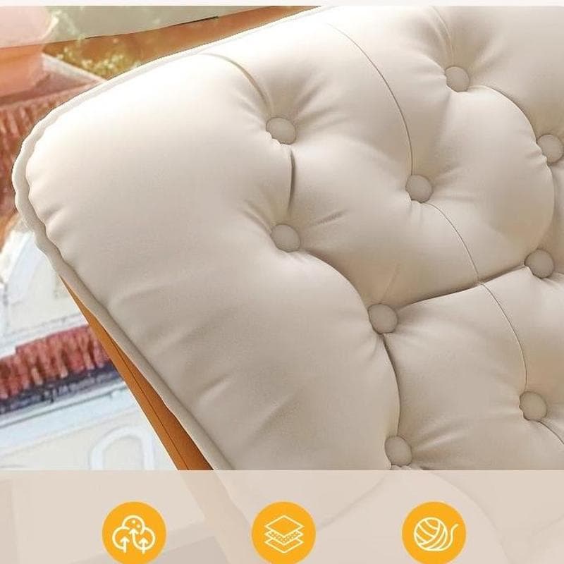 Contemporary Rocking Chair with Spindle Back, Tufted Upholstered and Wood Legs - image 11