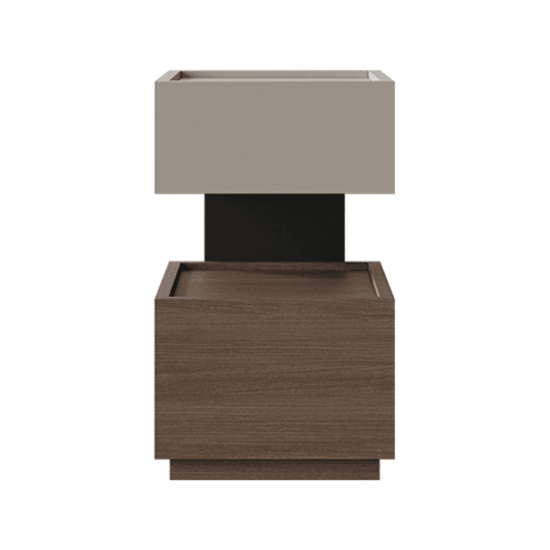 Organic Modern 2 Tiers Nightstand With Drawer Organization, 2 Shelves, Real Wood Countertop, and Illuminating Feature - image 4