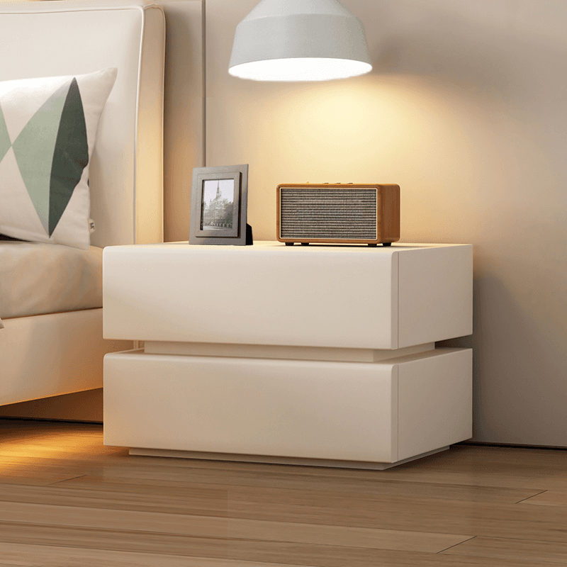 Art Deco Style Bedside Cabinet Nightstand with 2 Drawers and Pine Countertop - image 6