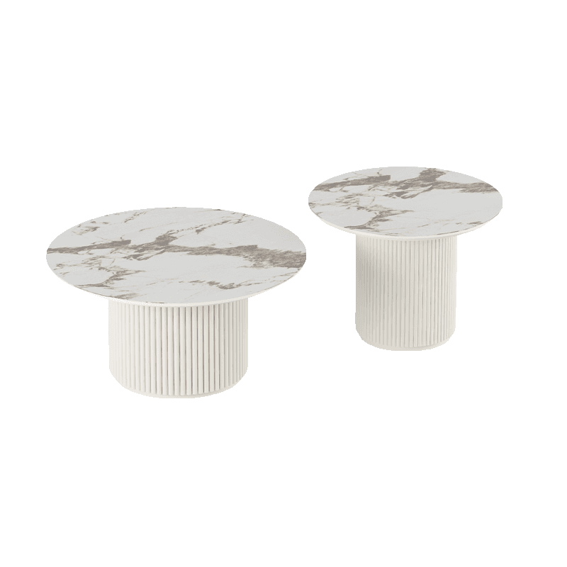 Circular-shaped Ivory Board Game Coffee Table for Home