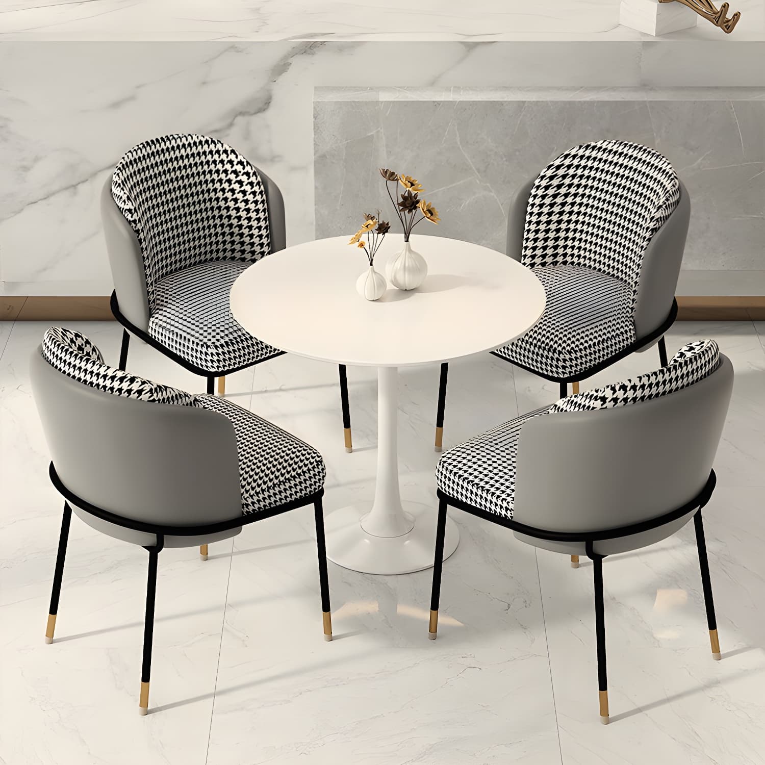 Upholstered Side Chair Modern Style Open Back Armless Chair for Dining Room - image 8