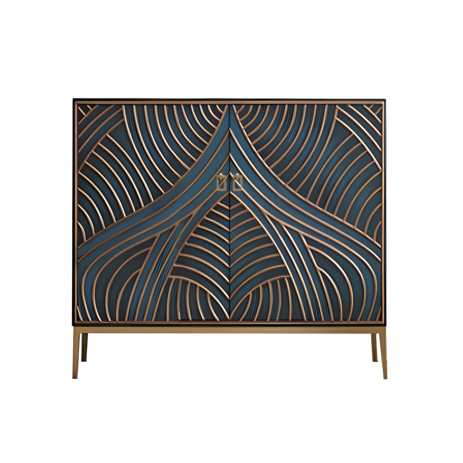 Gold Legs 35.4" High Sideboard Cabinet Glam Style Wood Buffet Table - image 7