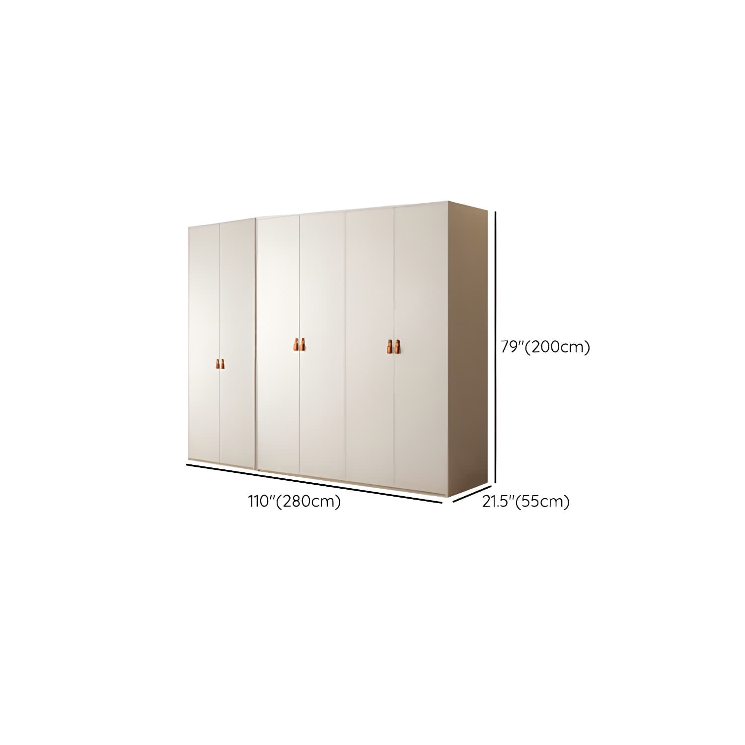 Modern White Wardrobe Cabinet Engineered Wood Wardrobe with Garment Rod - image 26