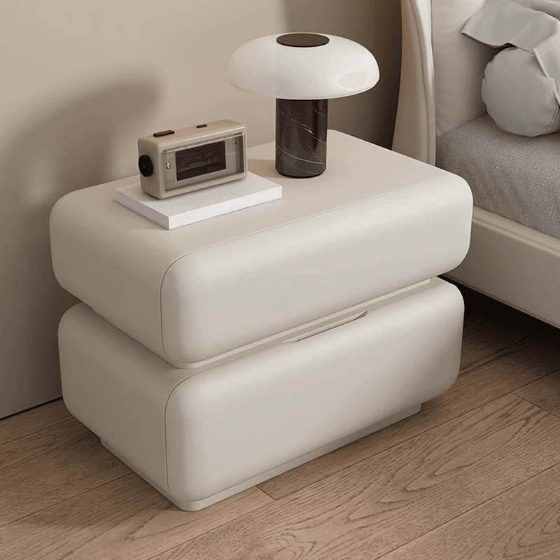 Modern Simple Style Nightstand With Drawer Organization with 2 Drawers and Pu Leather Countertop - image 13