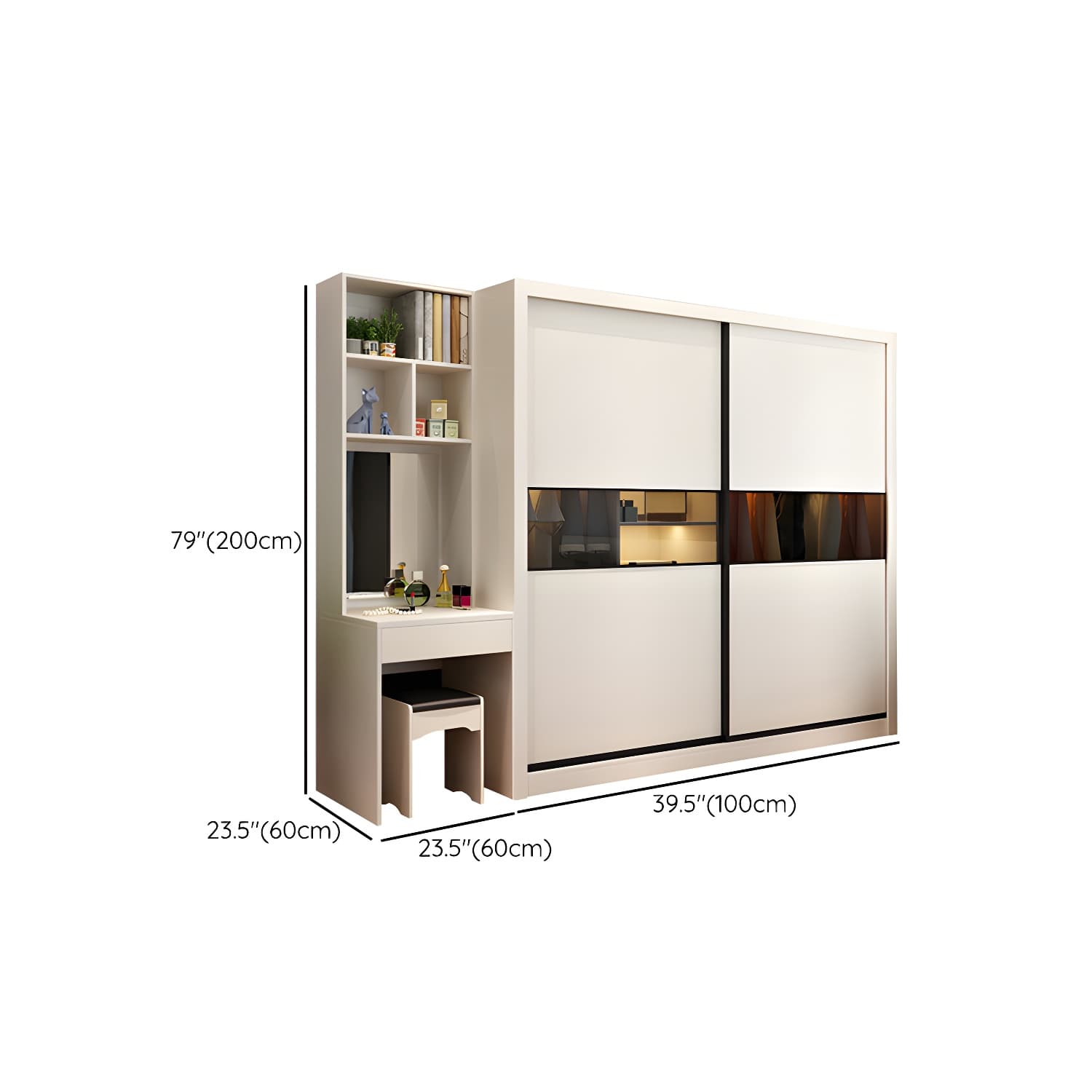 Contemporary Home Engineered Wood Wardrobe Freestanding Wardrobe Closet - image 9