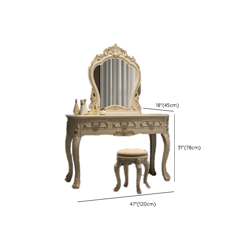 Standard/Small/Large Retro Cream Timber Vanity Set with Chair & Standing Mirror - image 16