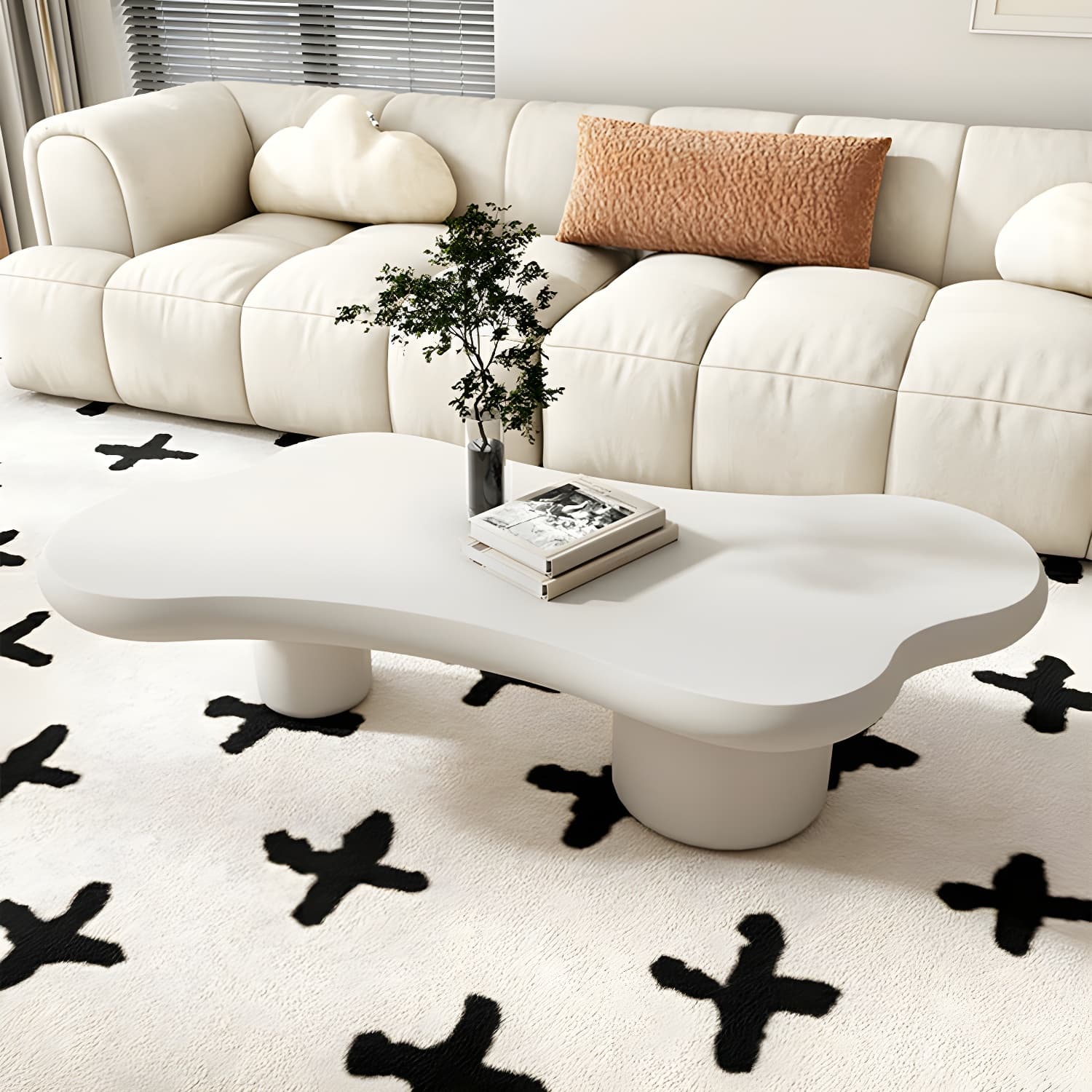 Cloud Shape Coffee Cocktail Table in Solid Wood Modern Style - image 7