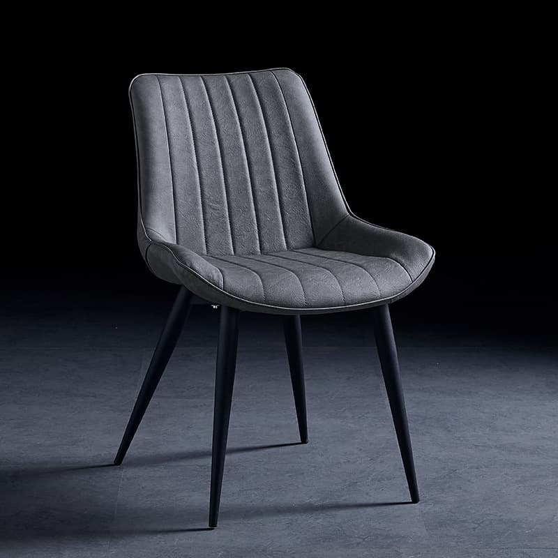 Outlined Faux Leather Upholstered Reliable Side Chair with Metal 4 Legs for Restaurant - image 5