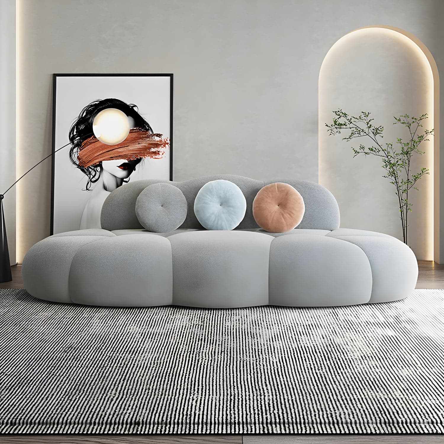 Contemporary Stationary Living Room Armless Standard Cushions Sofa - image 8