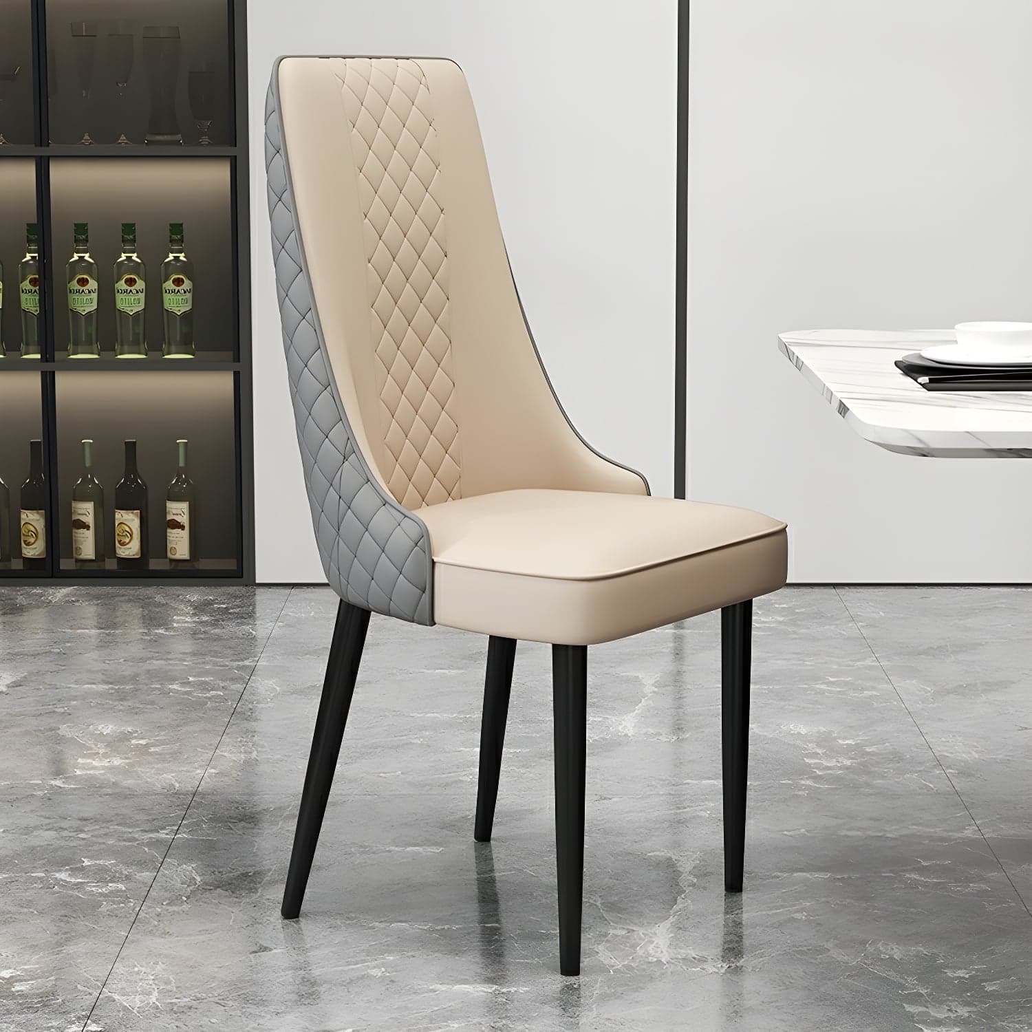 Comfortable and Stylish Faux Leather High Back Upholstered Chair for Kitchen and Dining - image 6