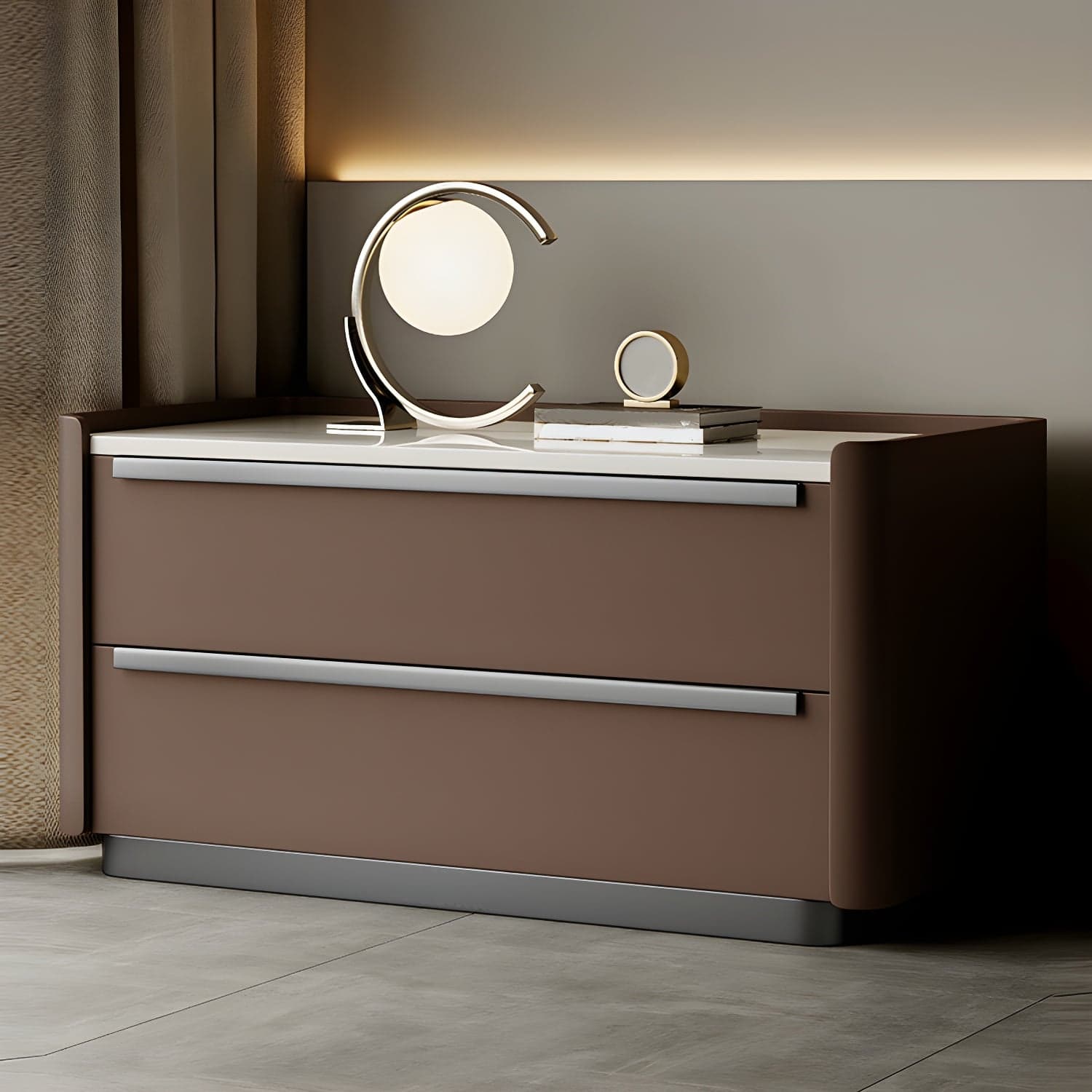 Modern Wood Nightstand with Drawer Storage, Light Wood Tone & Small Size - image 3