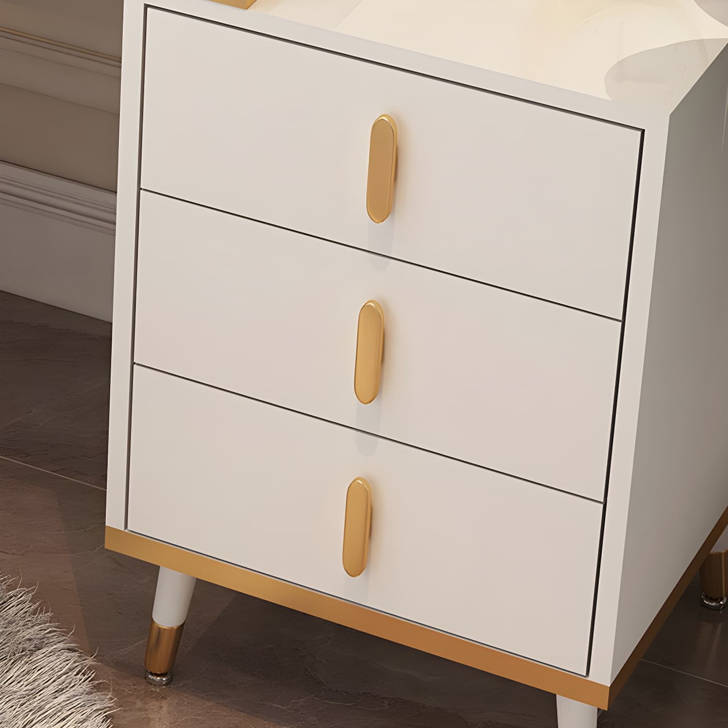 Contemporary Make-up Vanity with Wooden Top and Drawers for Bedroom - image 9