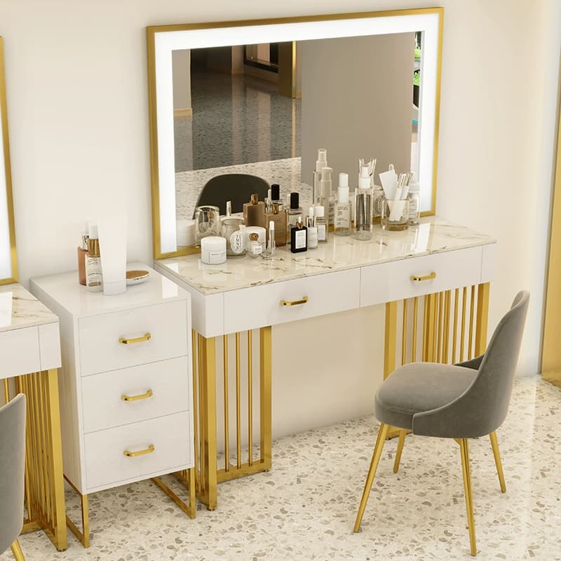 White Contemporary Standard/Large Sintered Stone Light Up 2 Drawers/4 Drawers - image 4