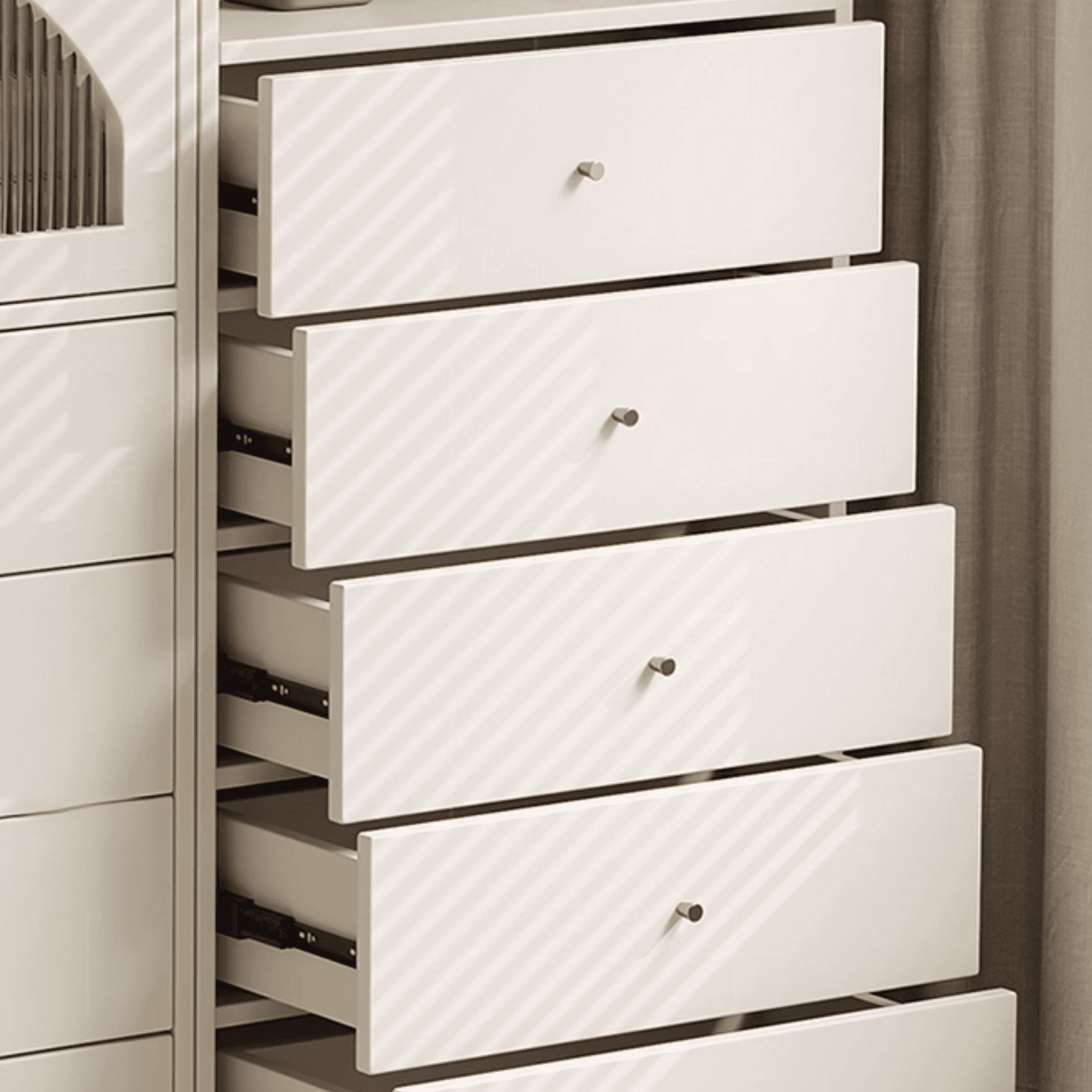 Chalk Casual Composite Wood Combo Dresser with Shelves, 6/3/5 Drawers, Hutch, Vertical - image 3