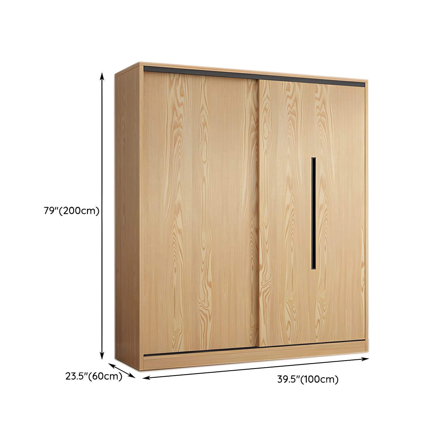 Contemporary Wood Sliding Cloth Rod Included Wardrobe for Bedroom - image 13