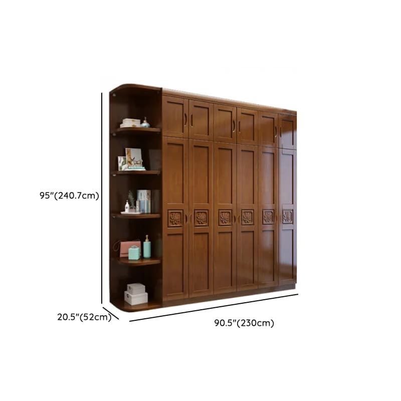 Vintage Sepia Lumber Wardrobe with Soft Close Drawer, Soft Close Door, Interior Shelves, and Hanging Rod - image 11
