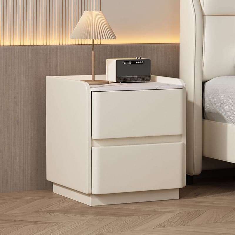 Modern Simple Style Bedside Cabinet Nightstand with 2 Drawers and Stone Countertop - image 7