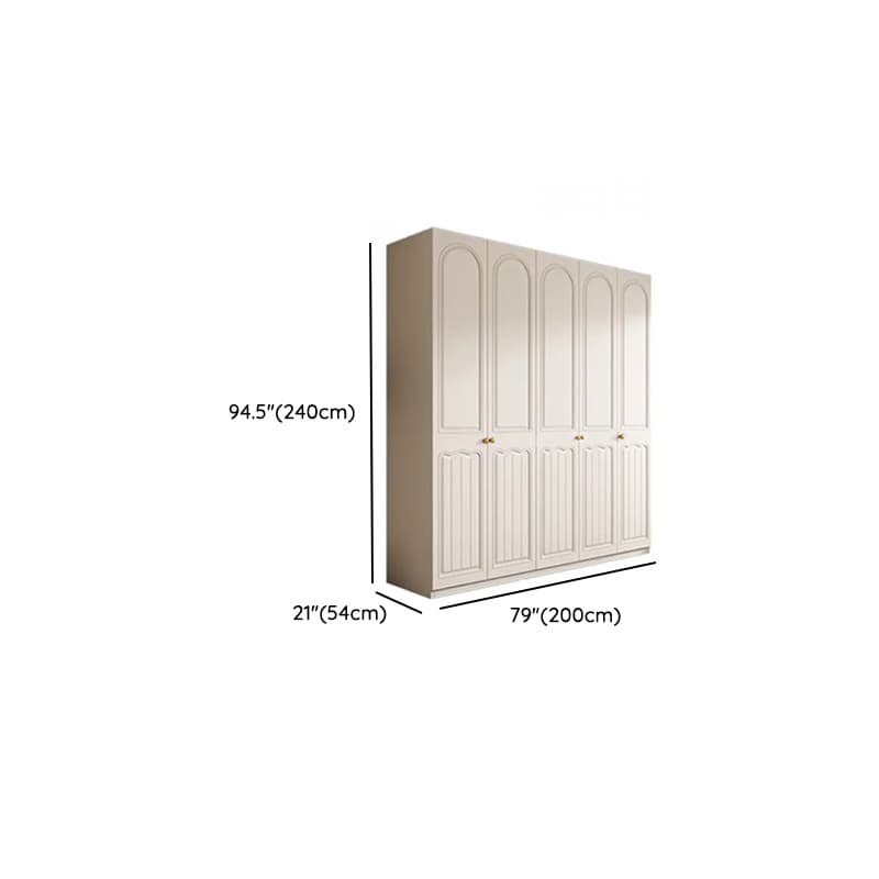 Chalk Minimalist Laminate Cabinet Armoire with Compartments, Interior Shelves, and Clothing Rod - image 13
