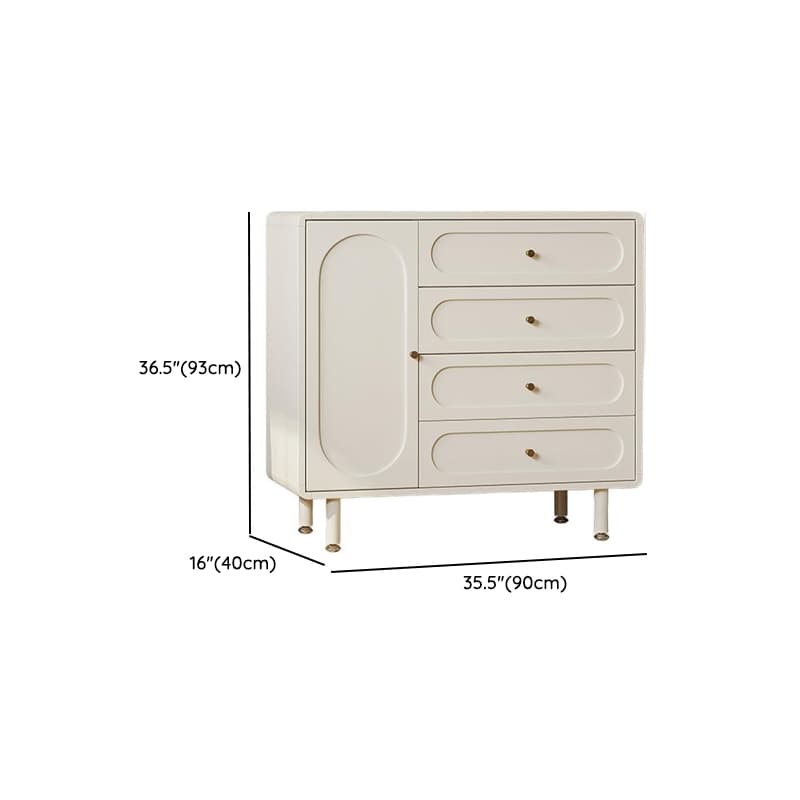 Chalk Casual Composite Wood Combo Dresser with 5 Drawers, Hutch, 3 Interior Shelves, Horizontal/Vertical - image 13