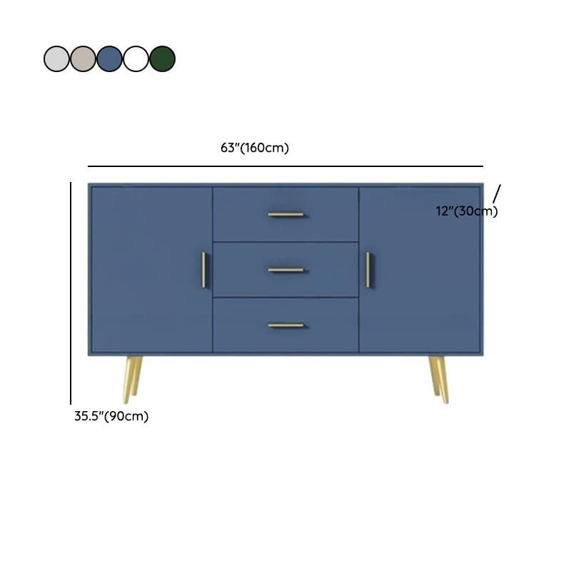Floor Freestanding Buffet Table with Kitchen Appliance Storage for Living Room in a Glam Style - image 17