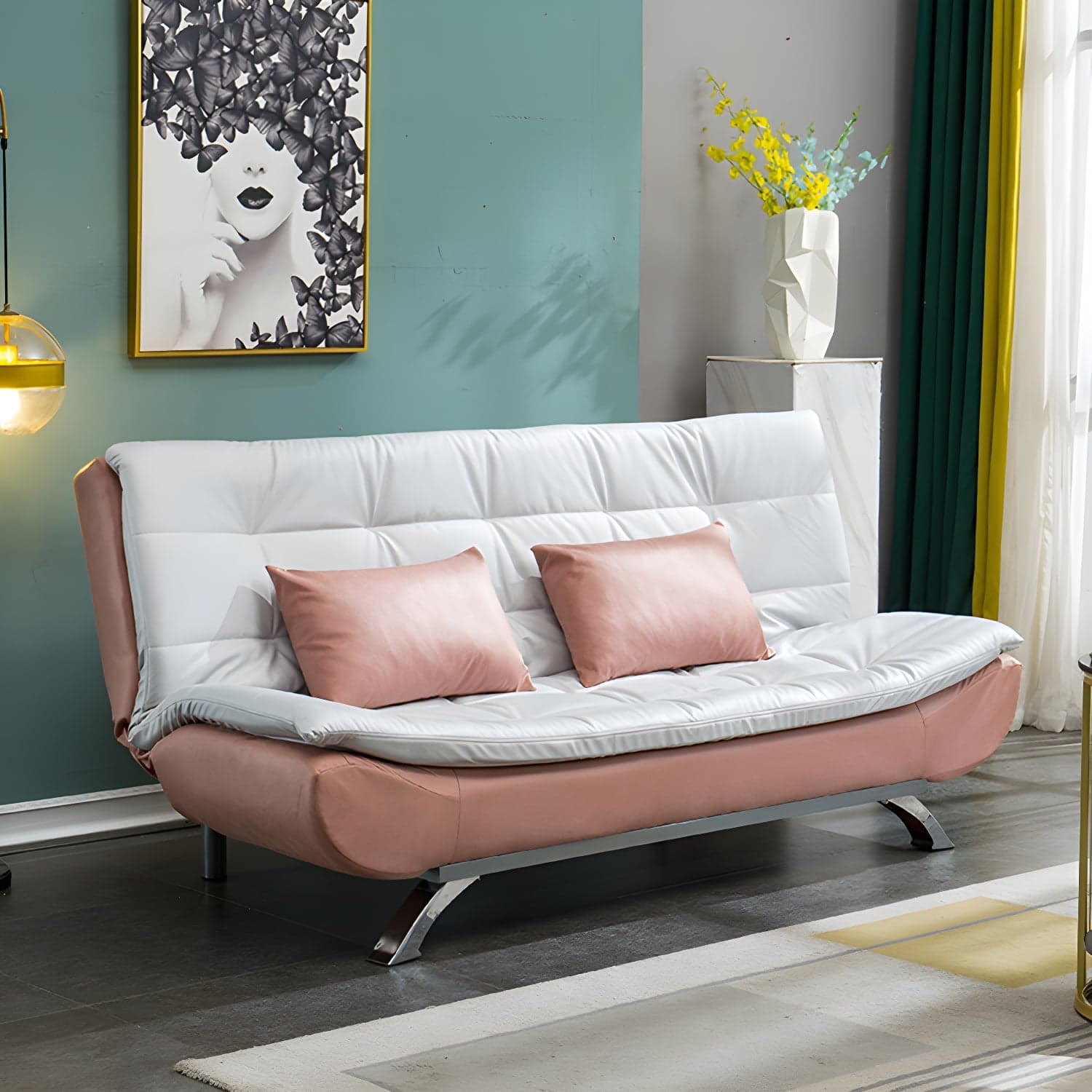 Faux Leather Sofa 35.43" H Armless Convertible Sofa for Living Room - image 12