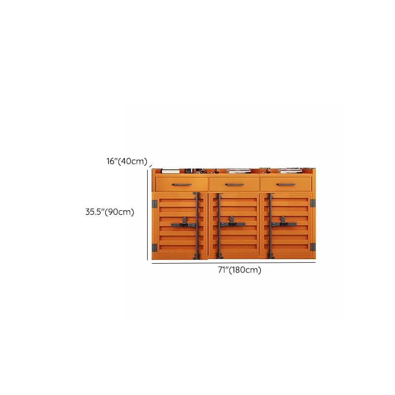 Metal Industrial Sideboard Credenza with Cabinet, Drawers, and Shelves - 40cm Width, 90cm Height - image 12