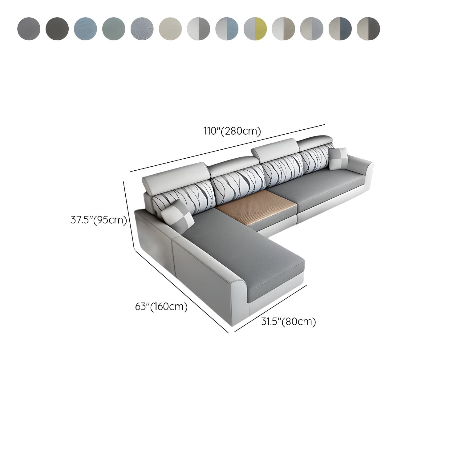 Modern L-Shape Reversible Wood Frame Sectional Sofa Chaise Set - image 23