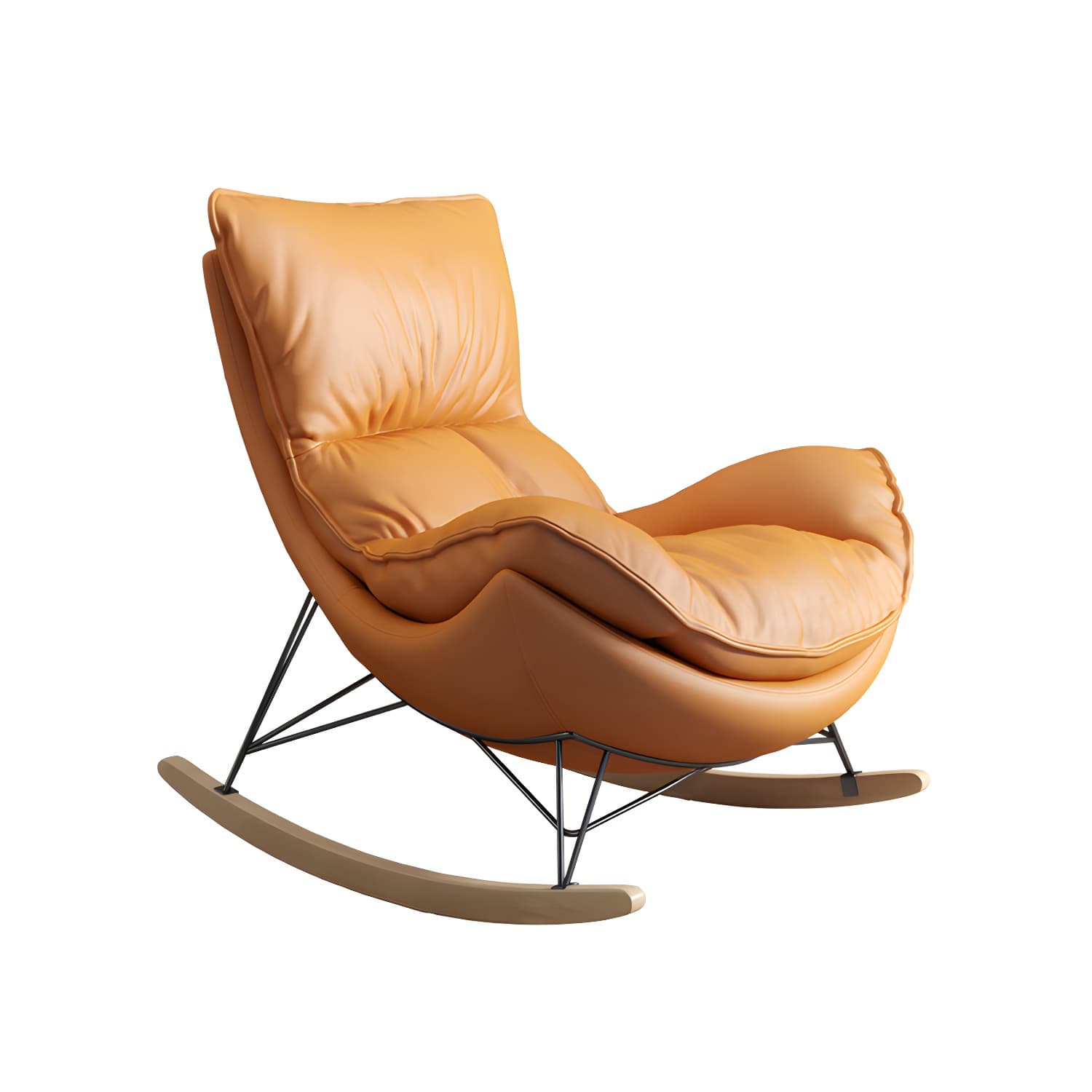 Ergonomic with Ottoman Rocker Chair with Padded Seat Rocking Chair Spindle - image 11