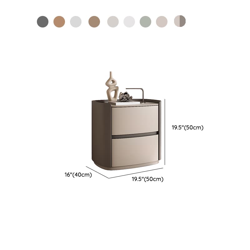 Art Deco Drawer Storage Nightstand with 2 Drawers and Artificial Leather Countertop - image 18