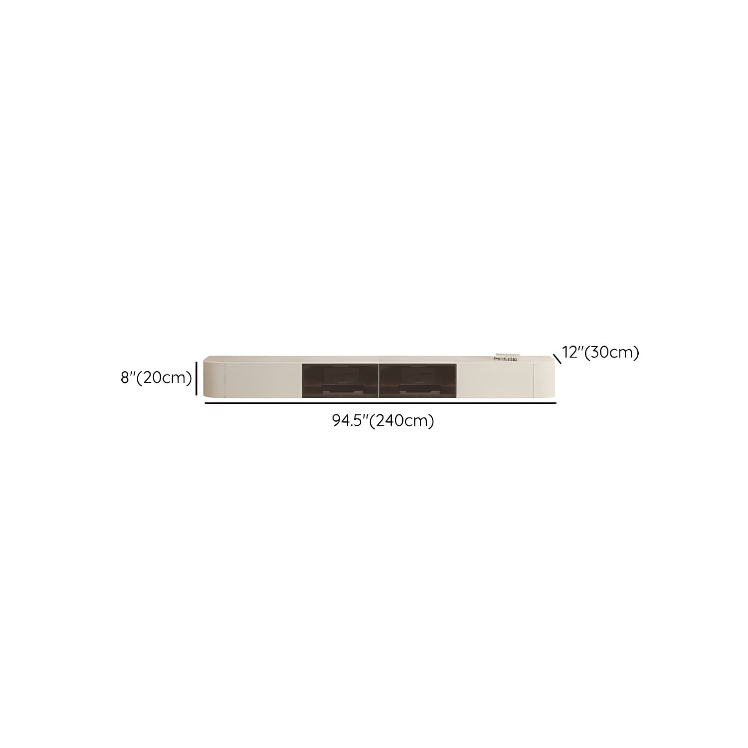 Stone TV Media Console Floating Stand Console with 2 Drawers - image 16