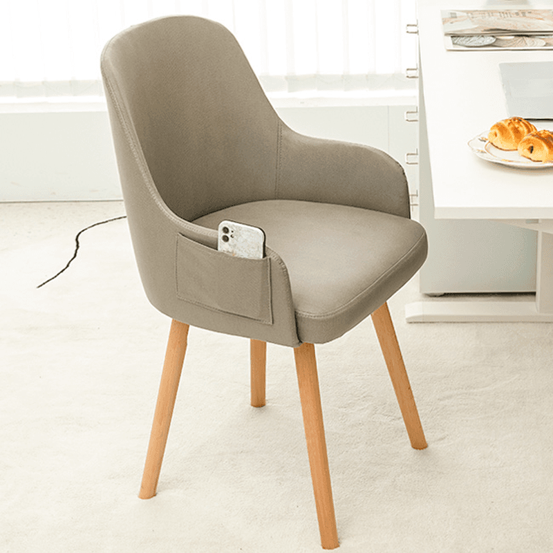 Rotatable/Non-Rotatable Steady Outlined Upholstered Arm Chair for Dinette with Solid Back and Foot Pads in a Modish Style
